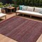 Edge Collections - 8' x 10' - Red - Washable Non-Skid Striped Area Rug for Indoor and Outdoor Use - 1 Piece